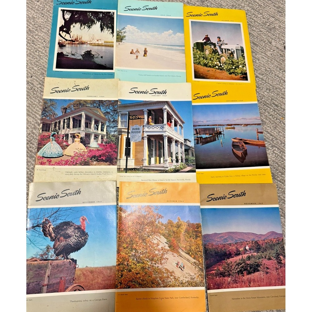 Vintage Scenic South Magazine Lot of 9 1952-1967 Southern Travel Florida Georgia